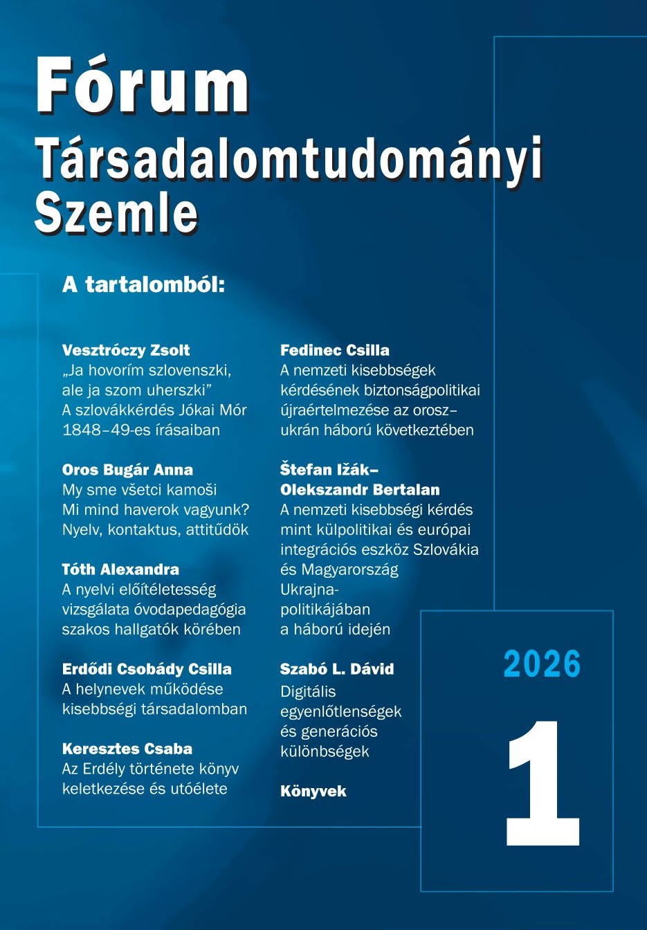 Fórum Társadalomtudományi Szemle 2026/1
